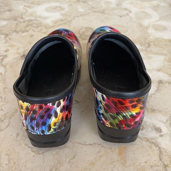 Dansko Professional Paint Storm Patent Leather Clogs Size 37 - Picture 6 of 12